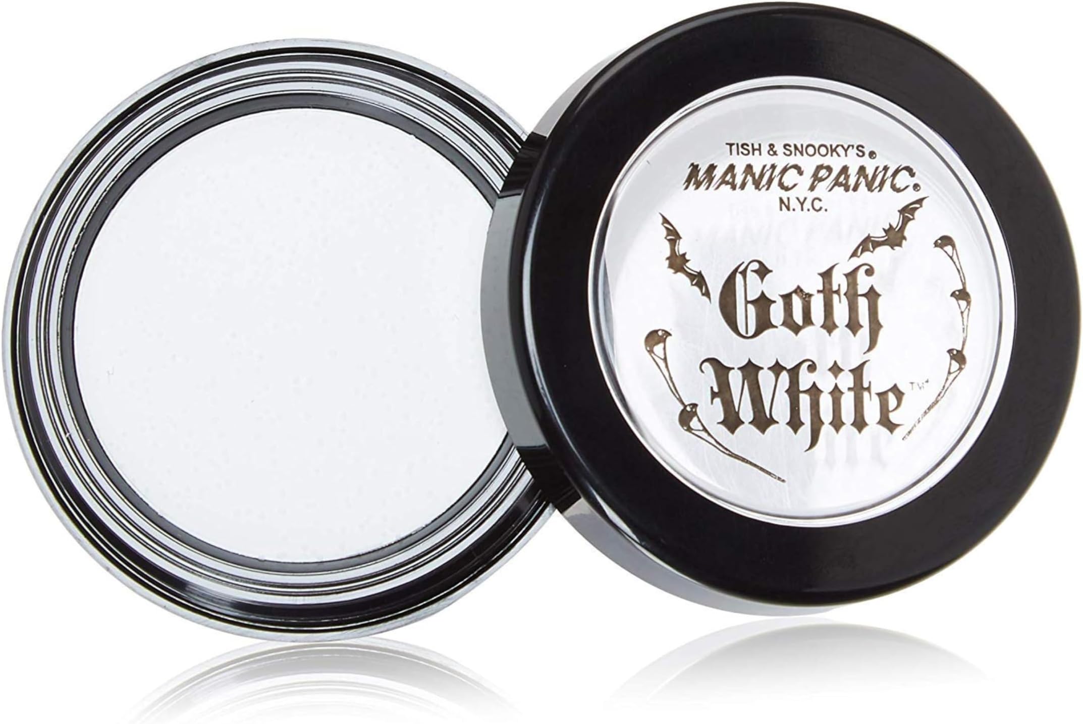 Goth White Cream to Powder Foundation - White Foundation for Goth Makeup, Cosplay & Halloween - Full Coverage & Matte Finish - Vegan & Cruelty-Free Cream Makeup