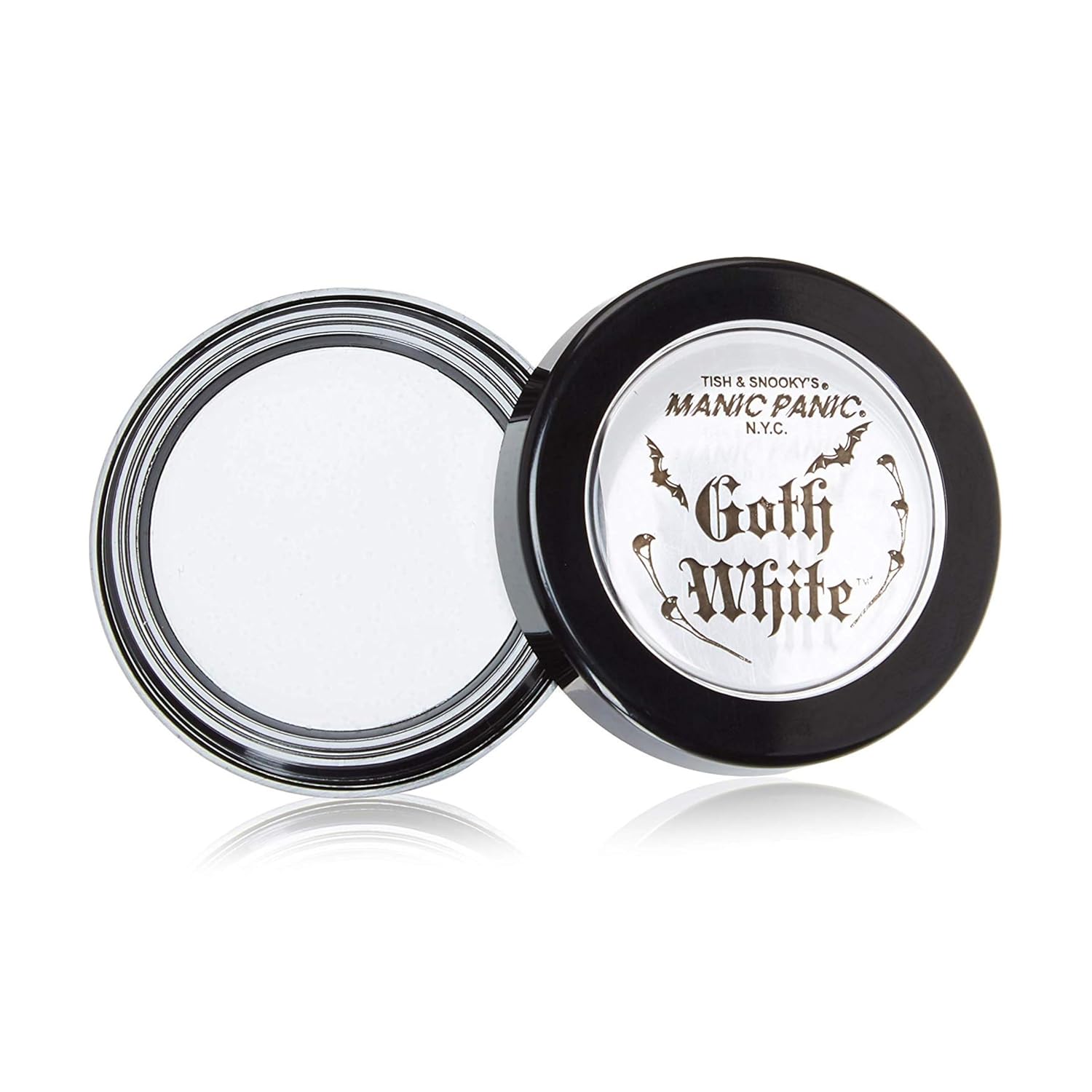 MANIC PANIC Goth White Cream to Powder Foundation - White Foundation for Goth Makeup, Cosplay & Halloween - Full Coverage & Matte Finish - Vegan & Cruelty-Free Cream Makeup