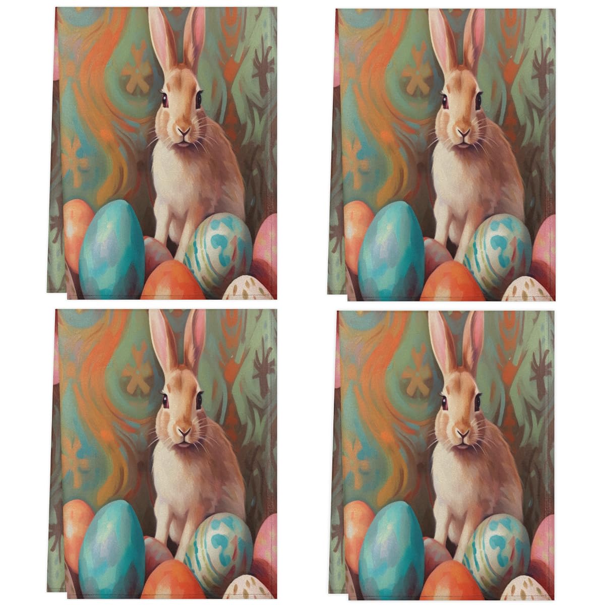 Aoke Mode Mr & Mrs. Kaninchen-Geschirrtücher – 2er-Set, 45,7x66 Cm, Saugstark, Für Ostern & Küche