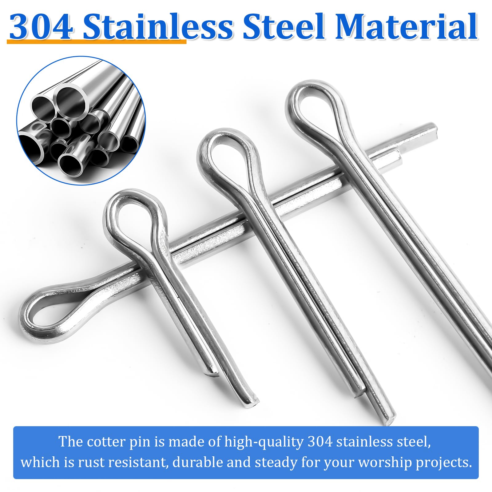 180pcs 15-Size Stainless Steel Split Cotter Pins Kit, Silver Tone Clip Key Fastner Fitting for Automotive Mechanics, Car Garage - Image 4