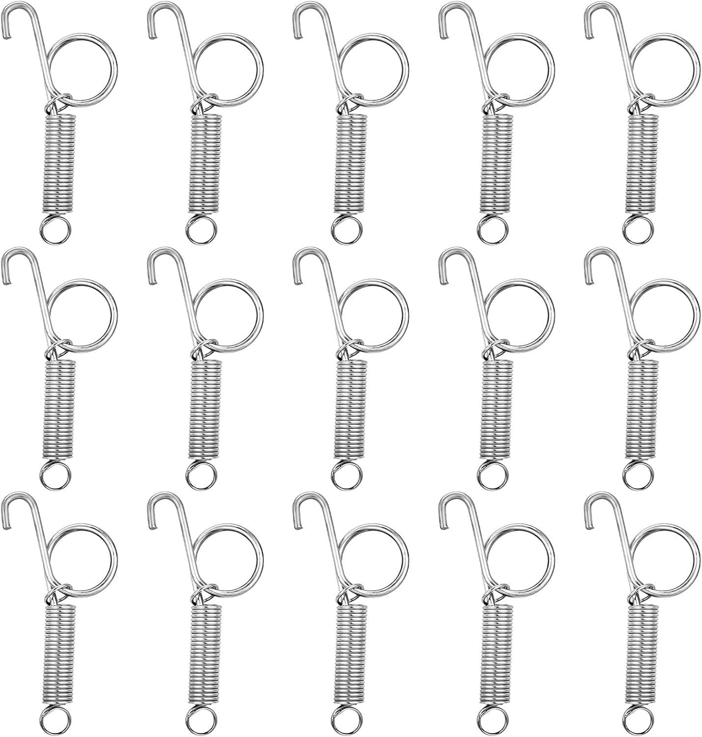 15pcs Pet Door Latch Metal Spring Latch Suitable for Bird Cage Rabbit Cat Dog Crate Lock Multi-Function Pet Door Accessories Trapping Supplies with Lock Hook