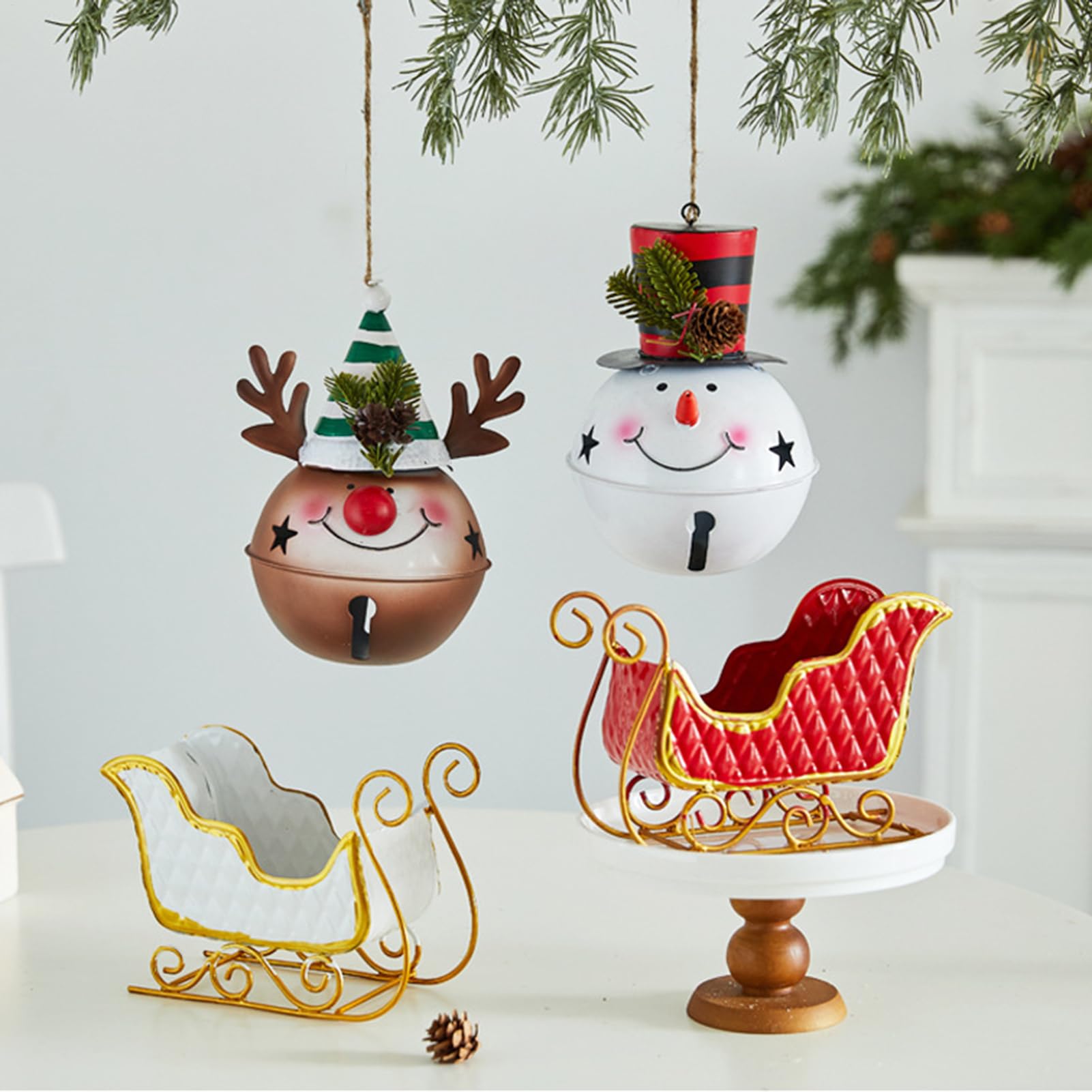 Adornos navideños con figuras vintage (3 piezas)