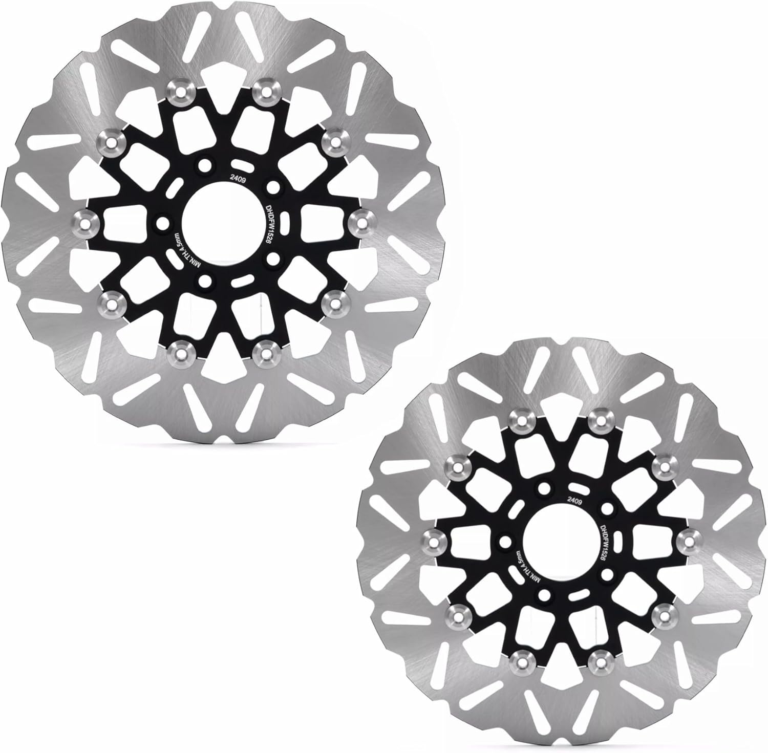 TOFR 11.8" Floating Front Brake Rotors Discs for Harley Touring Street Glide Electra Glide Road Glide Road King 08-17 SPORTSTER XL1200 16-23 DYNA Fat Bob Street Bob LOW Rider 08-17 2pc