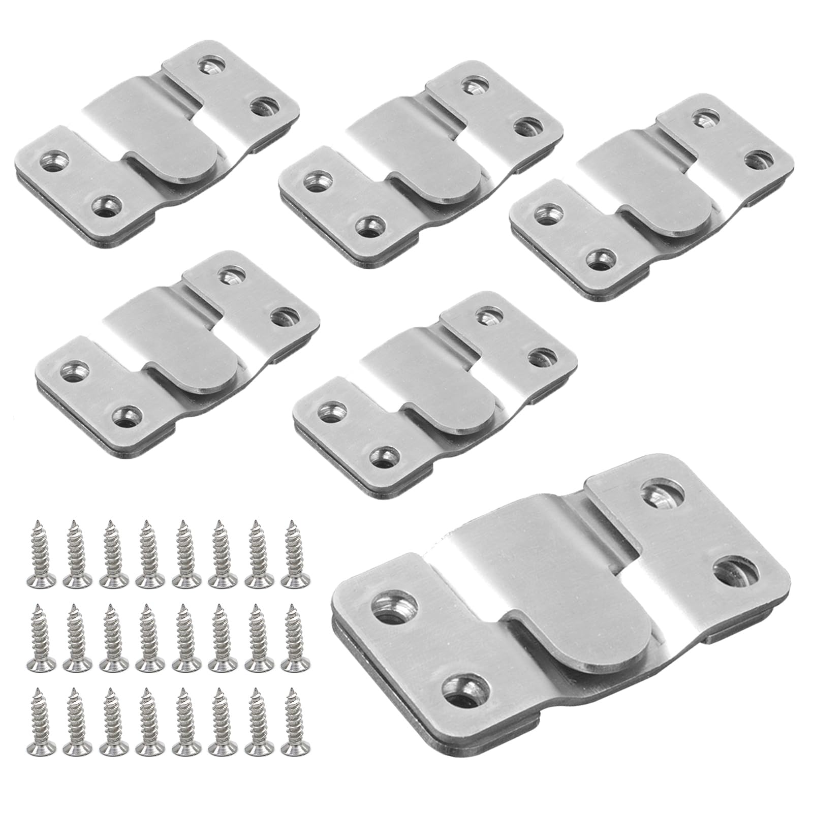 8 Pcs Flush Mount Bracket 43x19mm, Interlocking Hang Buckles, Black