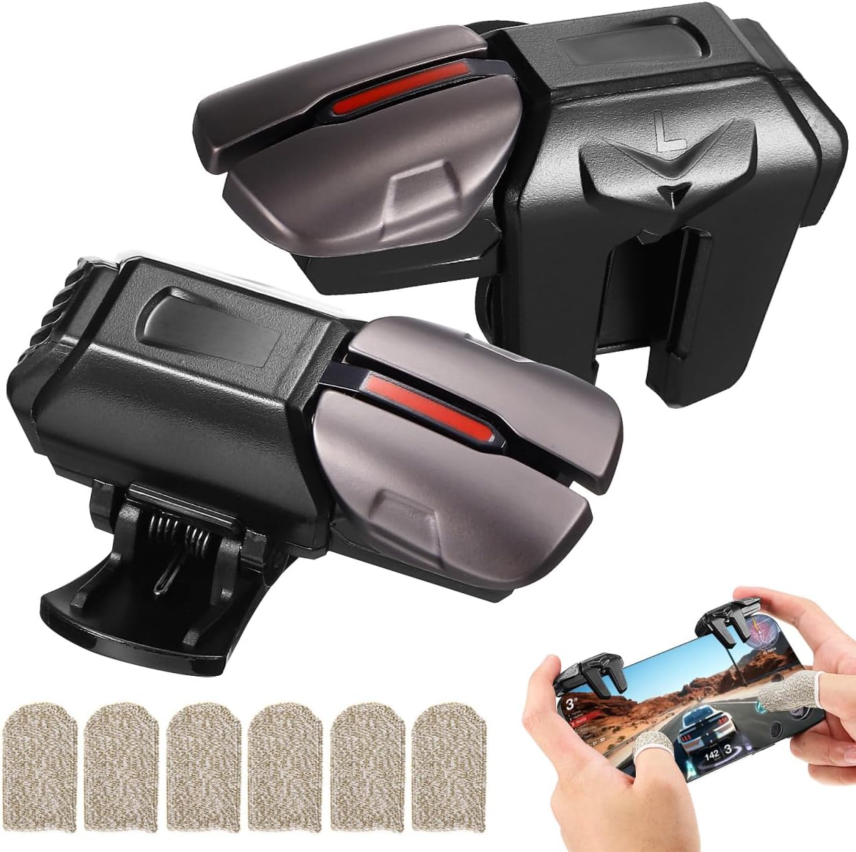 Gadpiparty 1 Pair Auxiliary Button Mobile Gaming Triggers Shoot Target Button Gaming Finger Mobile Game Accessories Grip Game Triggers Phone Controller Phone Handle PC