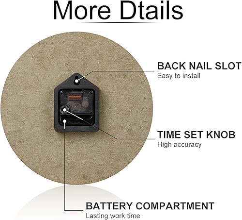 Miniatura 8 de Country Retro Red Roses Flower Wall Clocks Silent Non Ticking Wooden Clock Battery Operated Round Decor for Kitchen Livingroom Bedroom 12 Inch