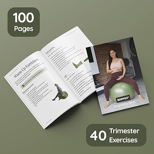 Miniatura 7 de BABYGO Birthing Ball for Pregnancy Maternity Labour & Yoga + Our 100 Page Pregnancy Book, Exercise, Birth & Recovery Plan, Anti-Burst Eco Friendly