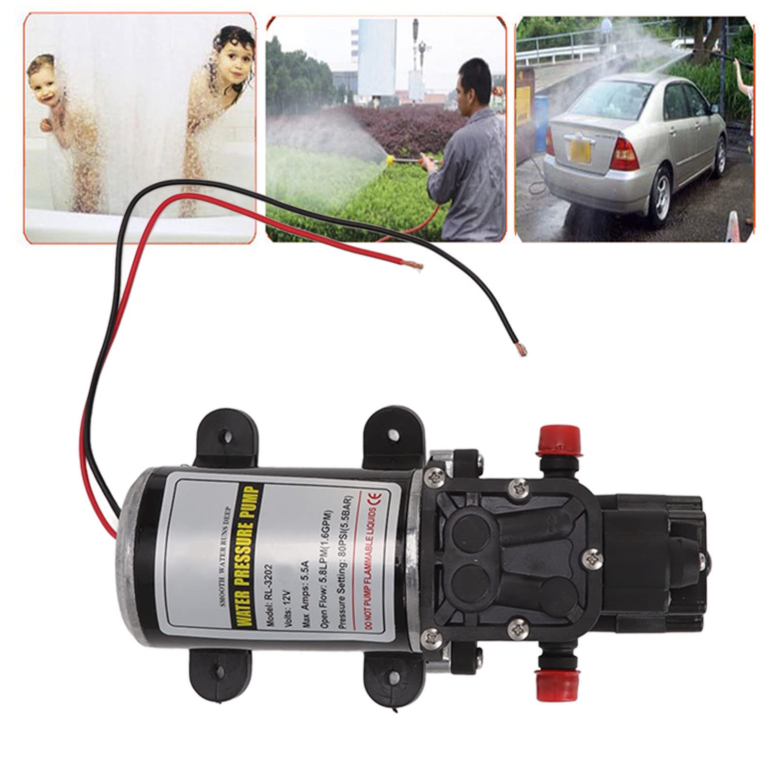Membranowa pompa wodna Samozasysająca przerywana pompa membranowa Wysokociśnieniowa pompa wodna do użytku morskiego (RL3202(12V))