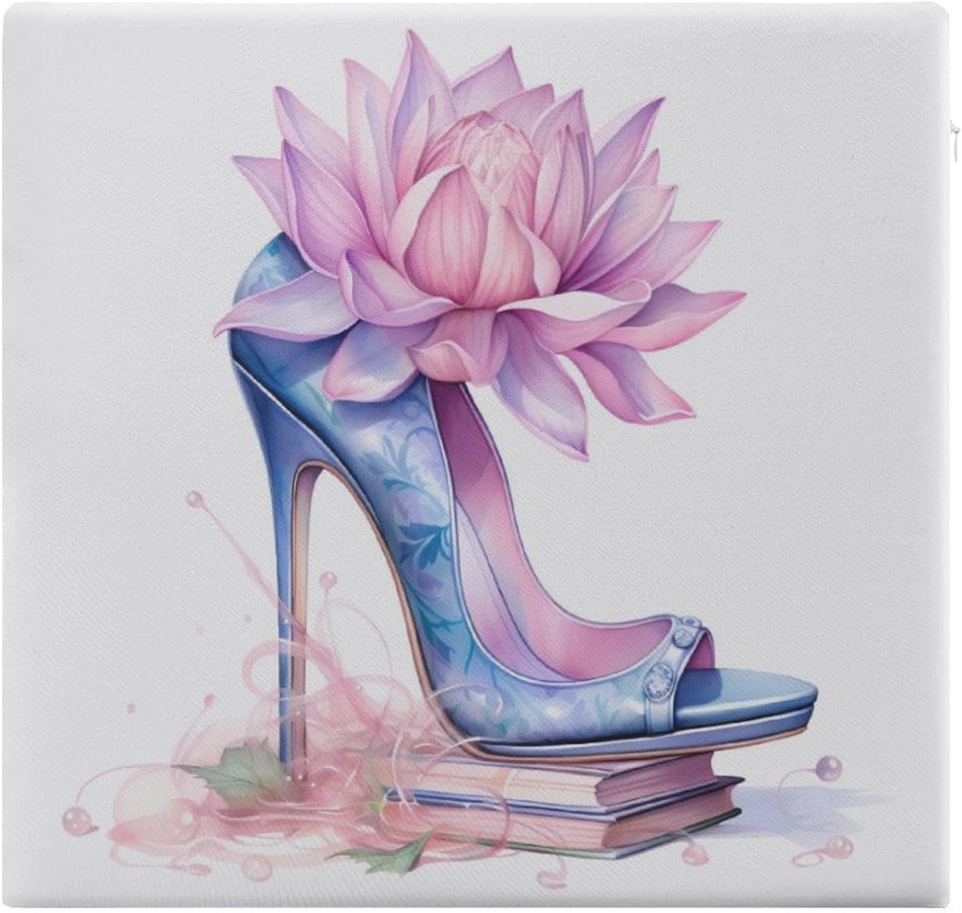 Fashion High Heels Flower Floor Pillow Meditation Yoga Cushion Square Chair Cushion Pillows Seating for Adults