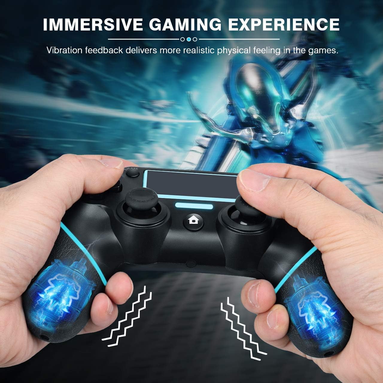 Wired Controller Compatible with PS4 Wired Gamepad and Built-in Motion Motors,Mini LED Indicator and Anti-Slip Design -Berry Blue (Renewed)