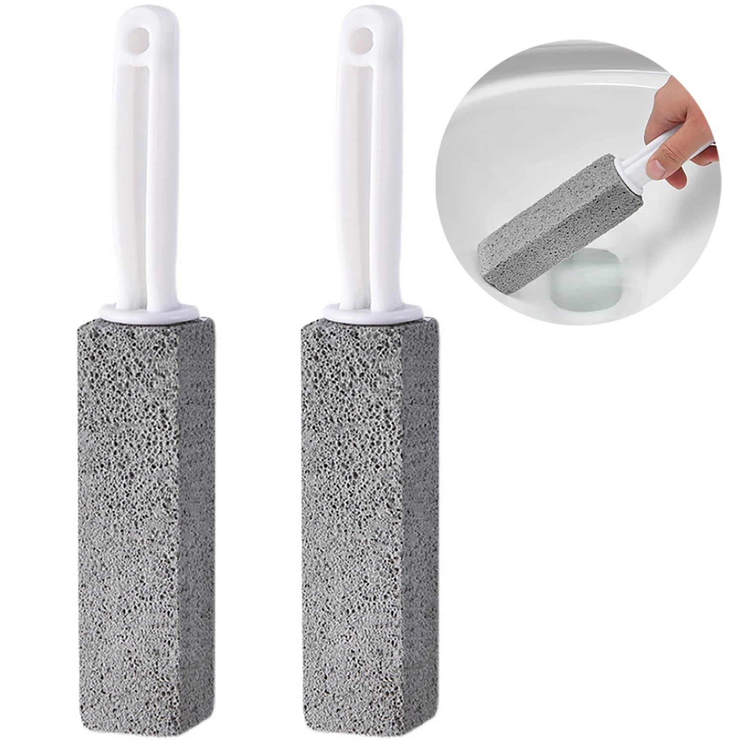 2 Pieces Pumice Stone Cleaning Stone with Handle, Blocks Pumice Stone for Toilet, Pumice Stone Toilet Cleaner for Brushes Stains, Pumice Stone for Toilet, Toilet Cleaning Stone with Handle, for-image-23