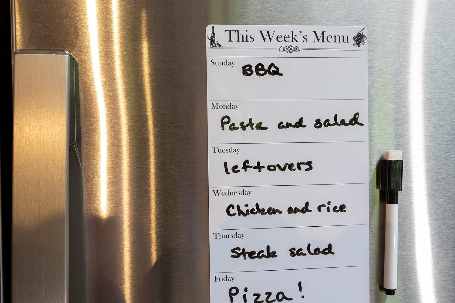 Meal Planning Magnet Plus Free Shopping List Magnet! Make a Menu and Save on Groceries!