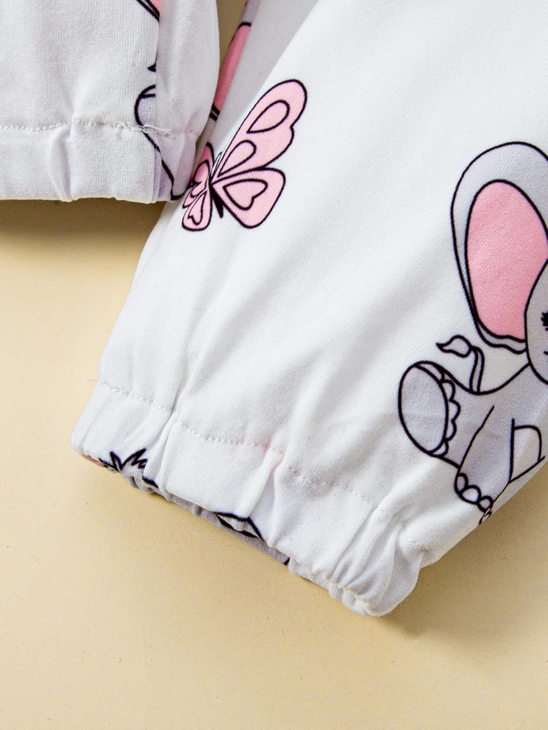 Baby Girls 0-18 Months Elephant Pattern Romper and Pants Outfit - Image 5