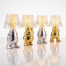ARVALE 4'l  Sevimli Fig rl  Pilli LED Masa Lambas  Seti   Gold G m  Kristal Abajurlu Dekoratif Lamba Koleksiyonu [Enerji S n f  A]
