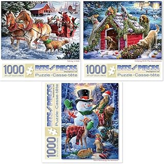 Bits and Pieces - Value Set of Three (3) 1000 Piece Jigsaw Puzzles for Adults - Each Puzzle Measures 20
