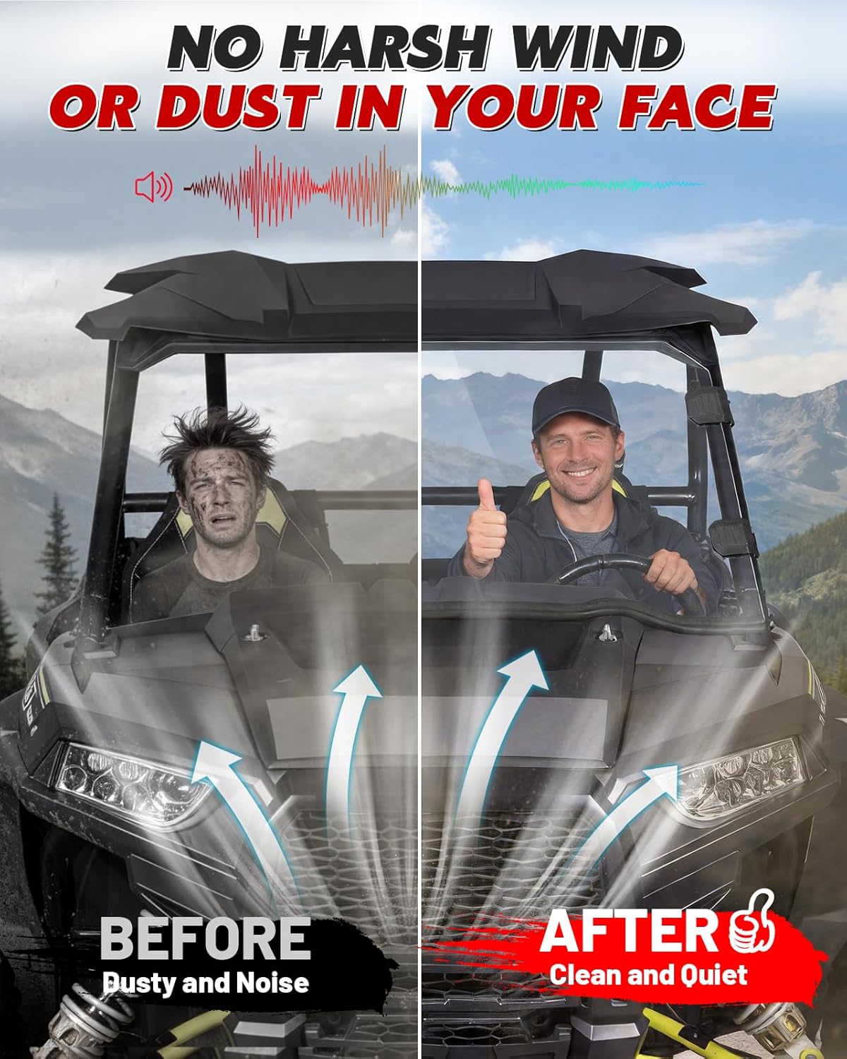 StarknightMT Scratch-Resistant Full Windshield Compatible with 2014-2018 Polaris RZR XP 1000/ XP Turbo 15-18 RZR 900/ S900 /S1000 Clear Front Window Hard-Coated PC Windscreen UV-Resistant