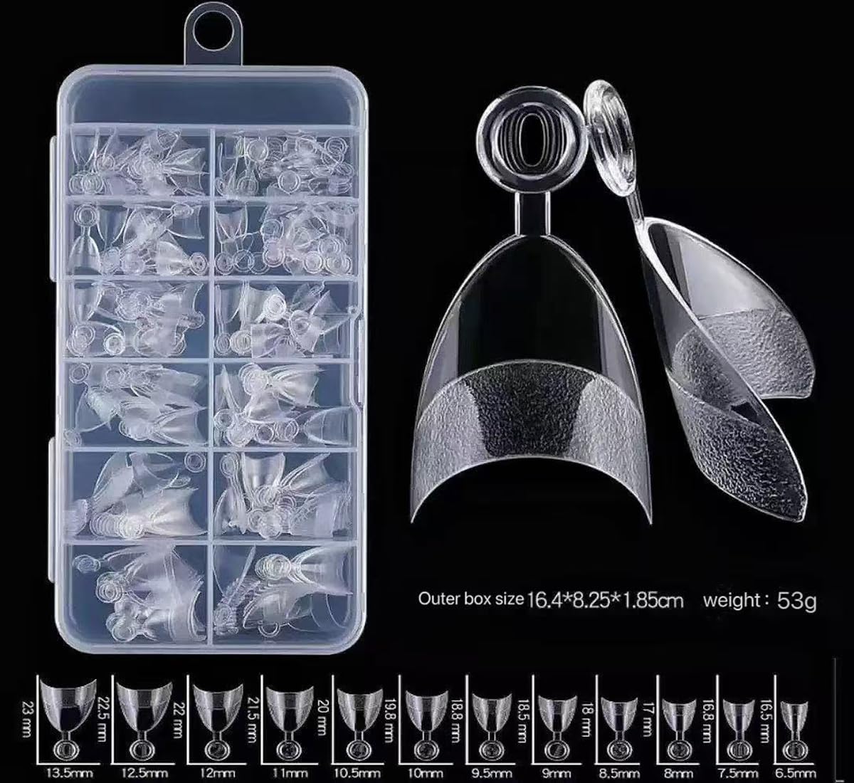 Extra Short Nail Tips，600pcs Clear Square Almond Tapered Half Cover Fake Nail with Box，Arcylic Press on Gel Nail Tip for Nail Extension Manicare Art