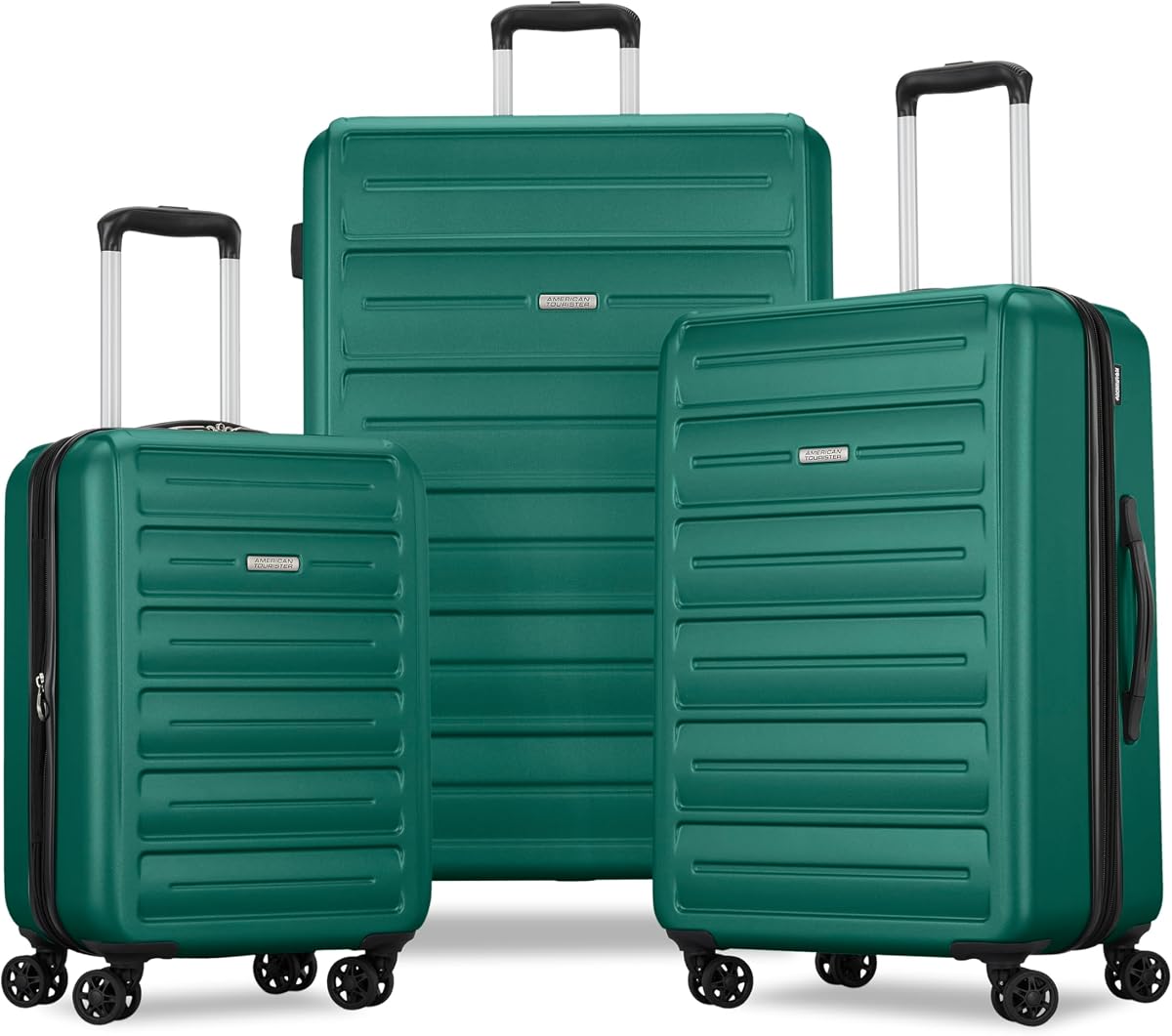Westridge Hardshell Luggage Set - 3 Piece Set - 20" Carry-On, 24” & 28” Checked Luggage Set with 360° Spinner Wheels - Expandable Suitcases for Extended Travel - Malachite Green