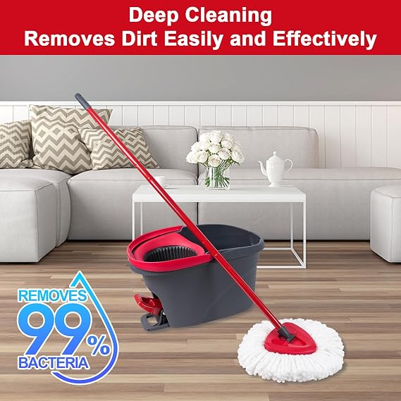 スピンモップ交換用ヘッドモップリフィル10個パック Ocedar Triangle Swivel Mops対応 マイクロファイバースイベルモップリフィル、ディープクリーン、洗濯機洗い可能、交換が簡単