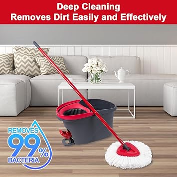 スピンモップ交換用ヘッドモップリフィル10個パック Ocedar Triangle Swivel Mops対応 マイクロファイバースイベルモップリフィル、ディープクリーン、洗濯機洗い可能、交換が簡単