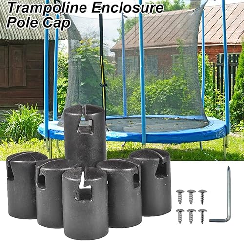 Miniatura 3 de Tapa de poste de trampolín, 6 piezas de recinto de cama de salto, poste de cama de salto, recinto de poste en forma de G para sistema de anillo de