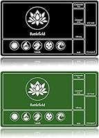 Vista 66 de Alfombrilla de juego MTG cosida con zona mágica para jugar cartas MTG, alfombrilla de escritorio para juego de mesa Commander, alfombrilla de duelo