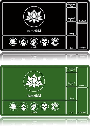 Tapete de juego de cartas cosido con zonas mágicas, alfombrillas de juego de mesa de 24 x 14 pulgadas para MTGTCG Card Battles Commander Deck Gaming