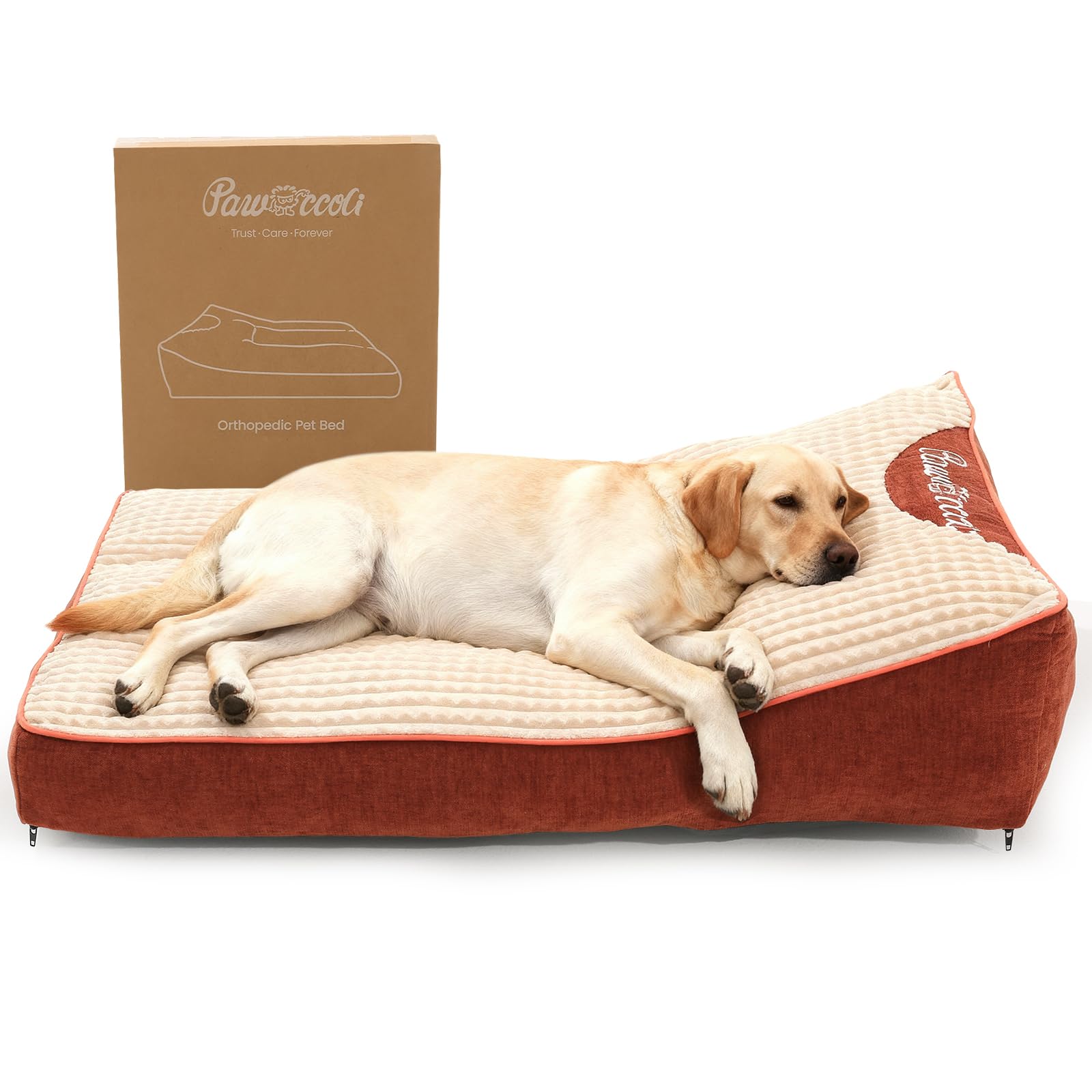 XL Dog Bed for Crate - Orthopedic Foam Crate Mat Large Comfy Flat Pet Beds with Removable Washable Cover, Suitable for Pet Up to 100 lbs(43''×28''×6'')