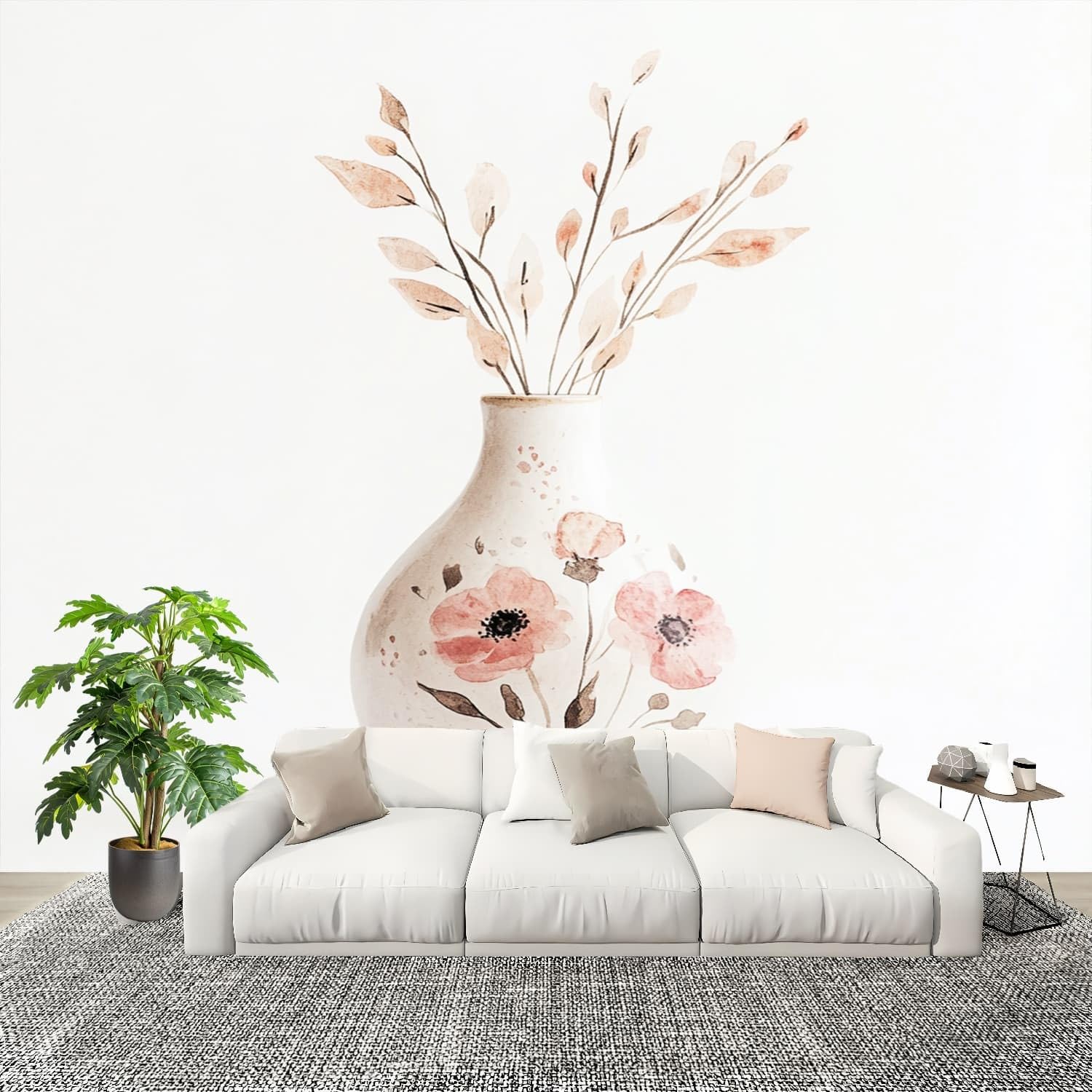 Papier peint panoramique 3D pour agrandir une pièce et masquer un mur abîmé