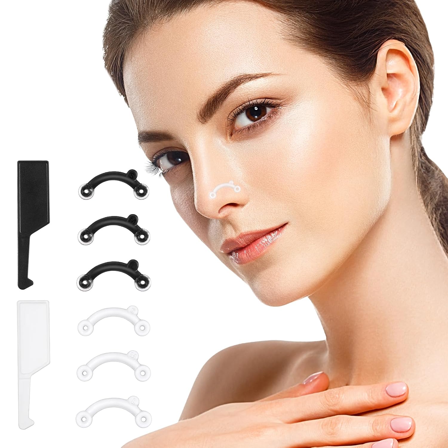 6 Pairs Nose Lifter, Nose Shaper, Noses Job Insert for Rhinoplasty Shaping, Noses Lifting Clips No Pain Invisible Shaper Tool Straightening Beauty Kit Women Men, 3 Size