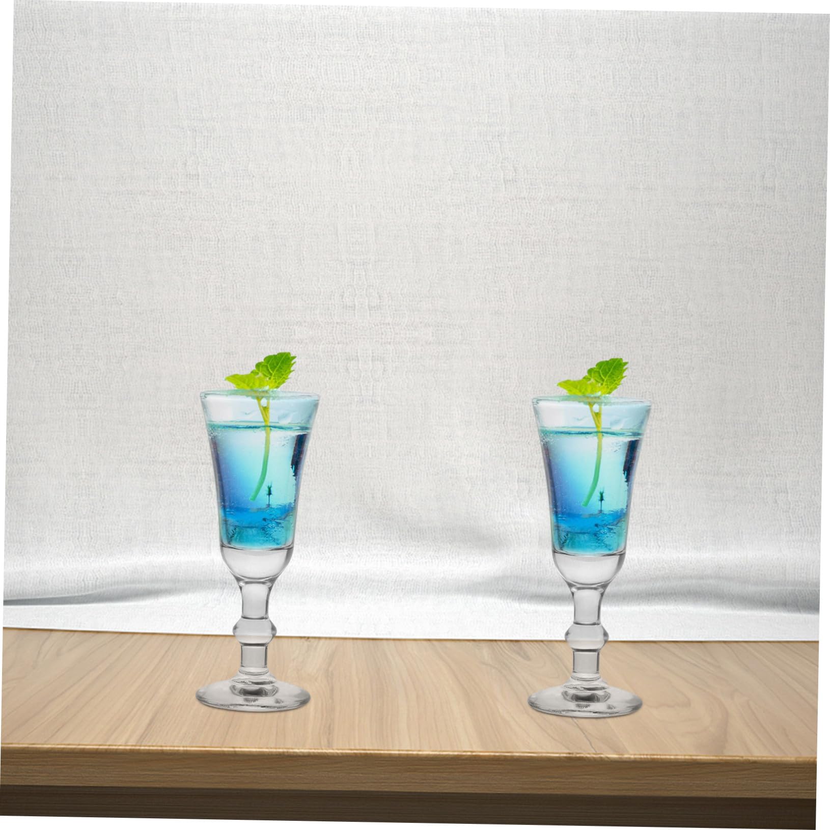 Gatuida 6 Bicchieri da Liquore con Stelo in Vetro, Set da 6 Pezzi