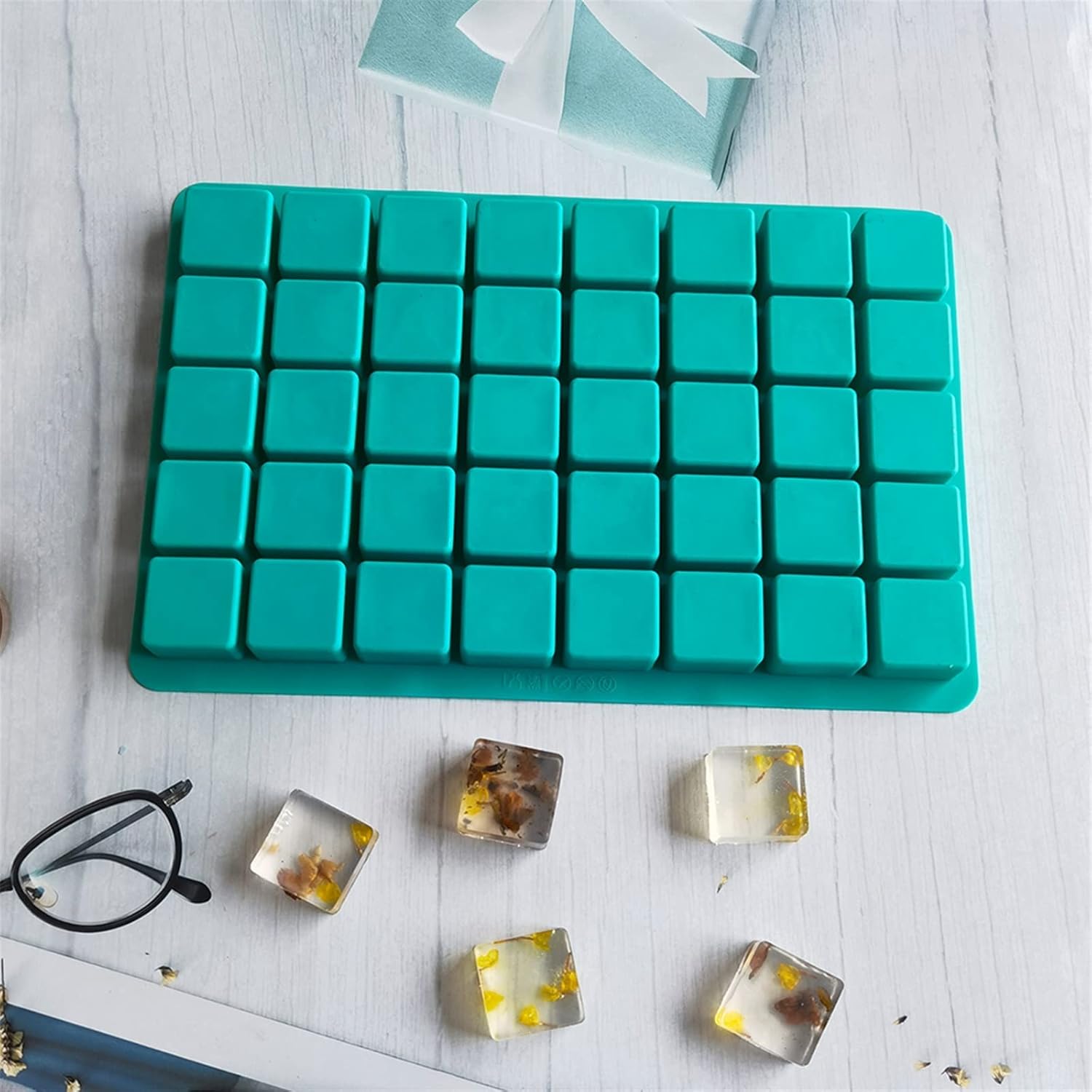 Ice Pop Molds Square silica gel mold jelly candy chocolate truffle ice tray grid rich cake decoration tool