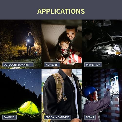 Miniatura 6 de Brinyte E18 Pheme LED recargable de 1200 lúmenes linterna ultracompacta ideal para búsqueda en el hogar campamento al aire libre senderismo