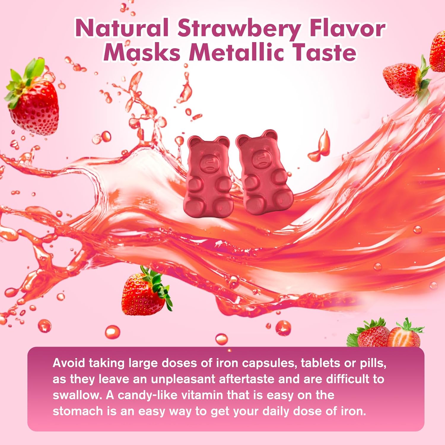 2 Pack Iron Gummies with Multivitamin, Iron Supplement for Women & Men with Folate, Zinc & Vitamin C, B12, B6 for Adults & Kids - Blood Builder & Energy Support for Iron Deficiency - 120 Gummies