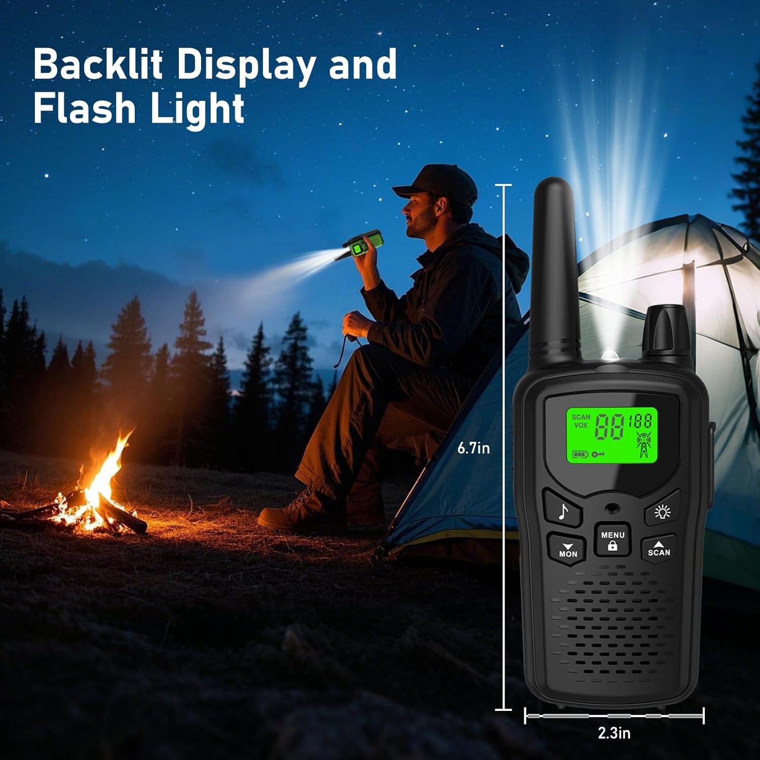 Walkie Talkies for Adults Long Range,Kartal Rechargeable Walkie Talkies with 22 FRS Channels,Two Way Radios with LED Flashlight for Hiking Cruises Camping(Black)