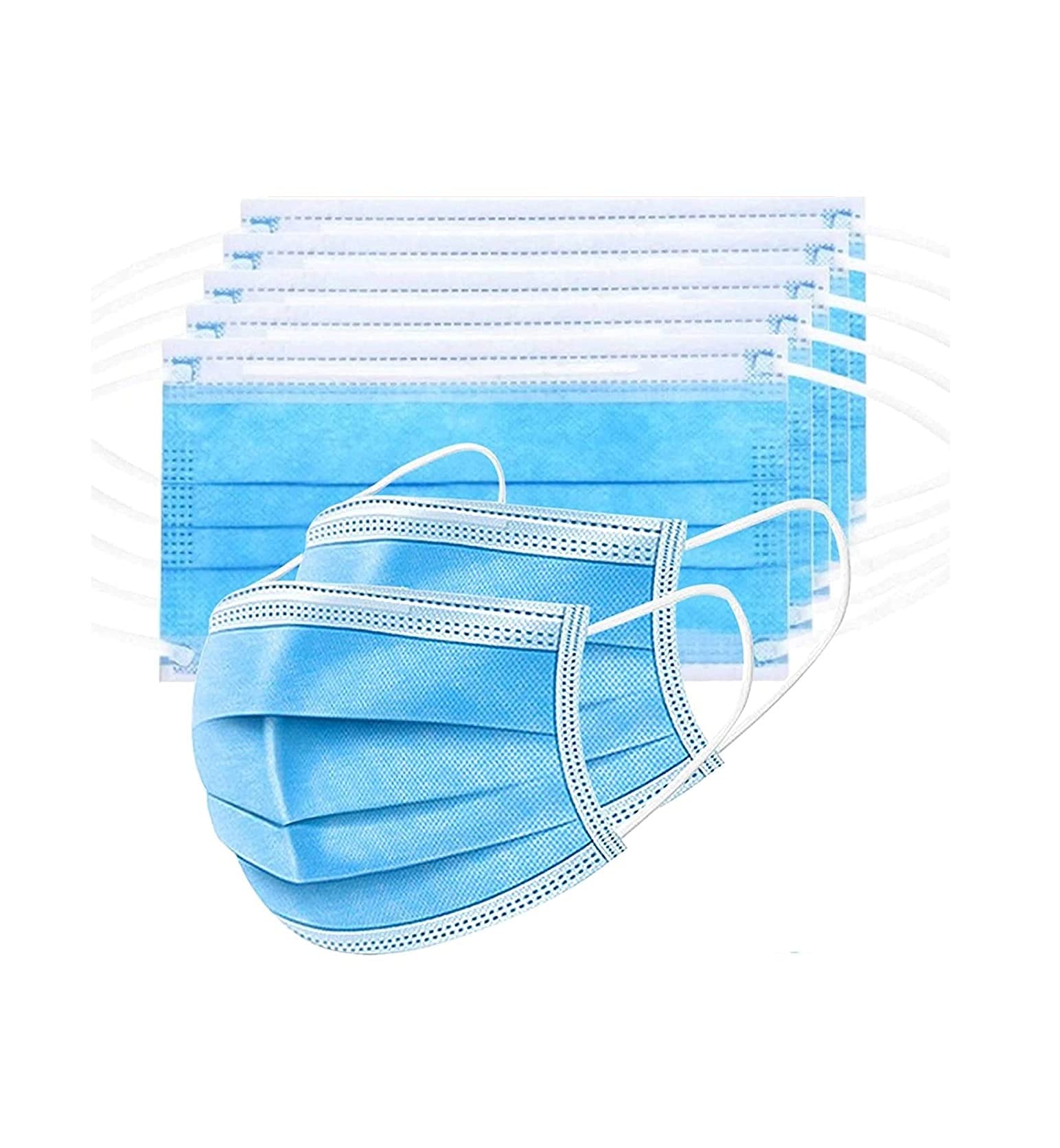 GIRIRAJ MART MeltBlown Breathable 3-Ply Disposable Facemask with Nose Pin (Pack of 100)