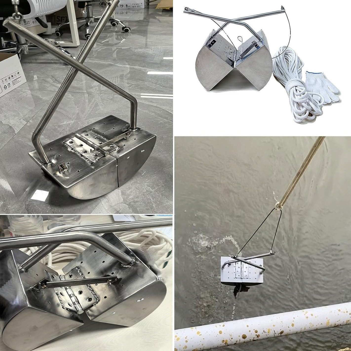 Campionatore di fanghi, benna a benna in acciaio inox, efficiente strumento di campionamento del fango e del fondo del lago con uscita per test ambientali su fiumi, stagni e laghi