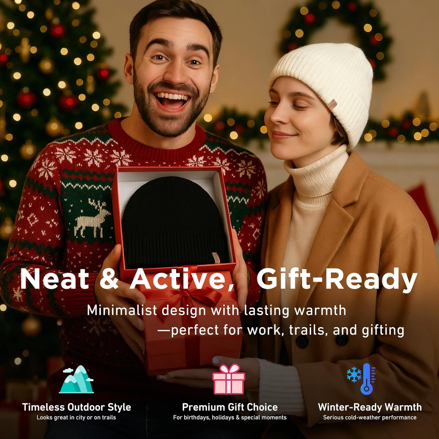 TOP-EX PolarWool™ Oversized L/XL/XXL 100% Merino Wool Beanie Fleece Lined Cuffed Watch Fisherman Cap - Image 6