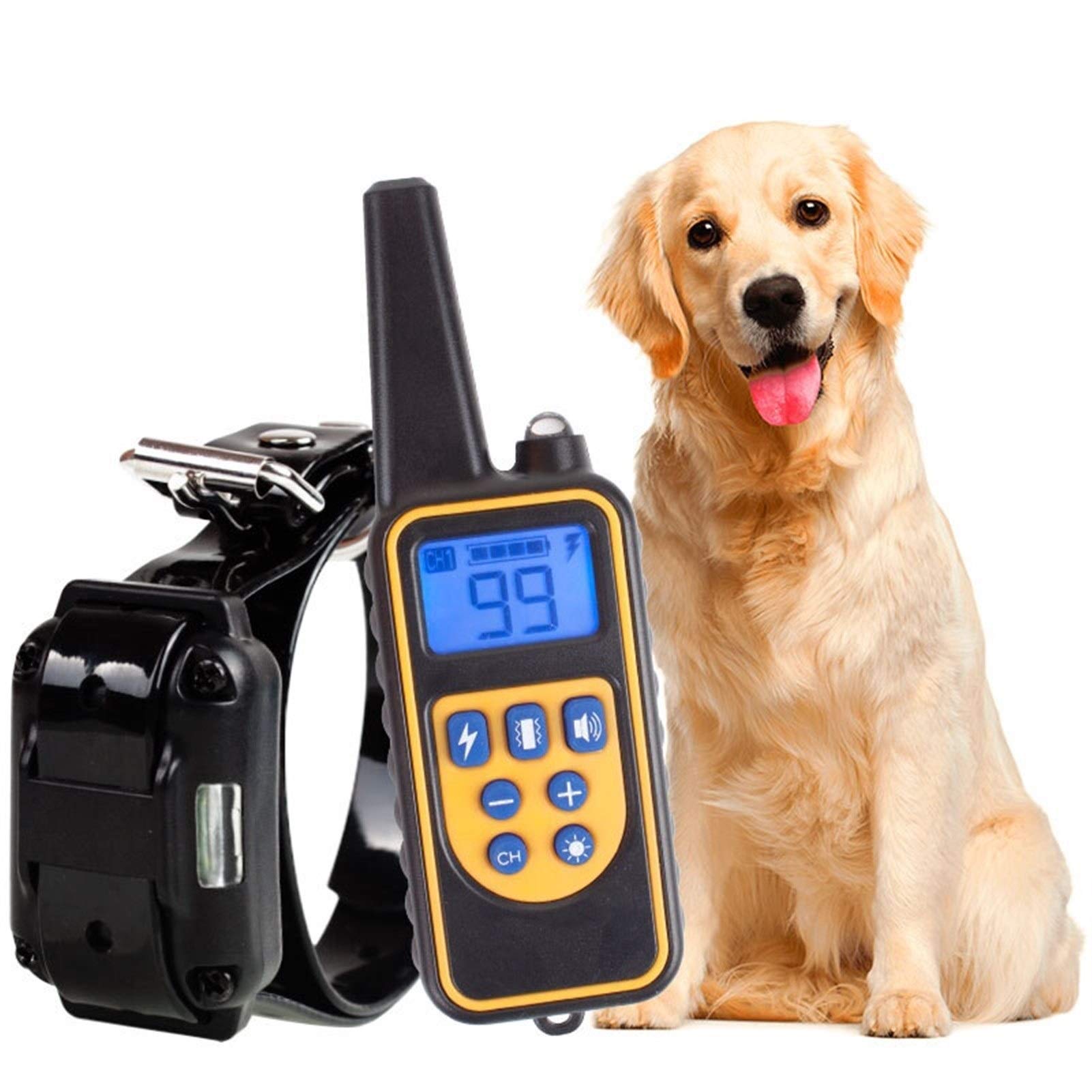 800m Waterproof Rechargeable Dog Training Collar – Remote With Vibration, Beep, Shock & LED – 1 Remote + 1 Collar