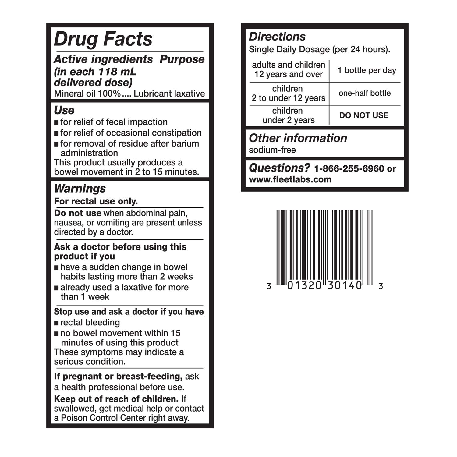 Fleet Laxative Mineral Oil Enema for Constipation, 4.5 Fl Oz (Pack of