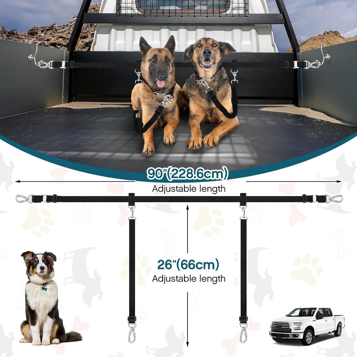 Secure Your Furry Friends: Review of the Adjustable Truck Bed Dog Leash System for Two Dogs