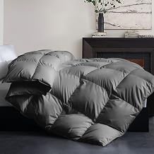 Cosybay Feather Down Fiber Comforter California King Size - All Season Dark Grey 100% Cotton Duvet Insert - Luxury Medium Warmth Hotel Bedding Comforter,Cal King 104 x 96 Inch