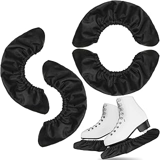 Vinsot 2 Pairs Ice Skate Guards Hockey Ice Skate Blade Covers Kids Absorbent Figure Soakers Hockey Accessories Oxford Fabric Skating Cover Blades for Kid Youth Adult Men Women Boy Girl (L)