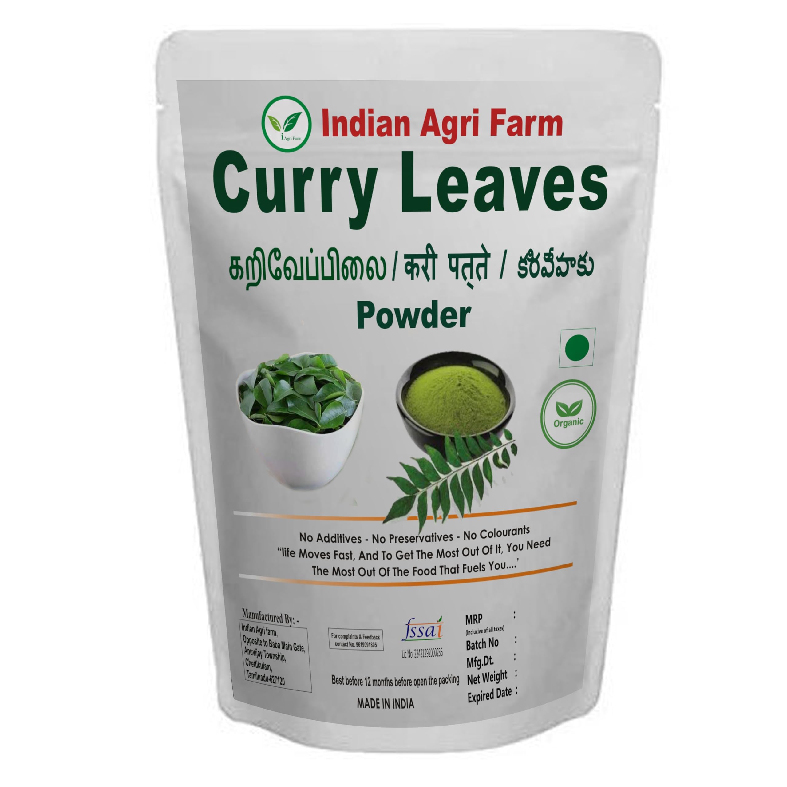 Iagrifarm Curry Leaves Powder - 500 gram/Karuveppillai/Curry Leaves Powder (B0B74DL8PZ) Amazon Price History, Amazon Price Tracker