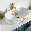 Oval Shape Large Size Artistic Ceramic Sink for Bathroom Vanity Top L60cmxW40cm