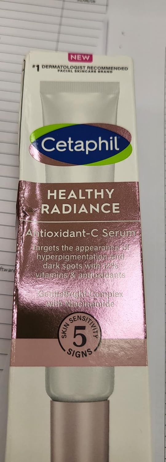 Cetaphil Face Serum, Healthy Radiance Antioxidant-C Serum, Visibly Reduces Look of Dark Spots and Hyperpigmentation, Designed for Sensitive Skin, Hypoallergenic, Fragrance Free, 1 oz