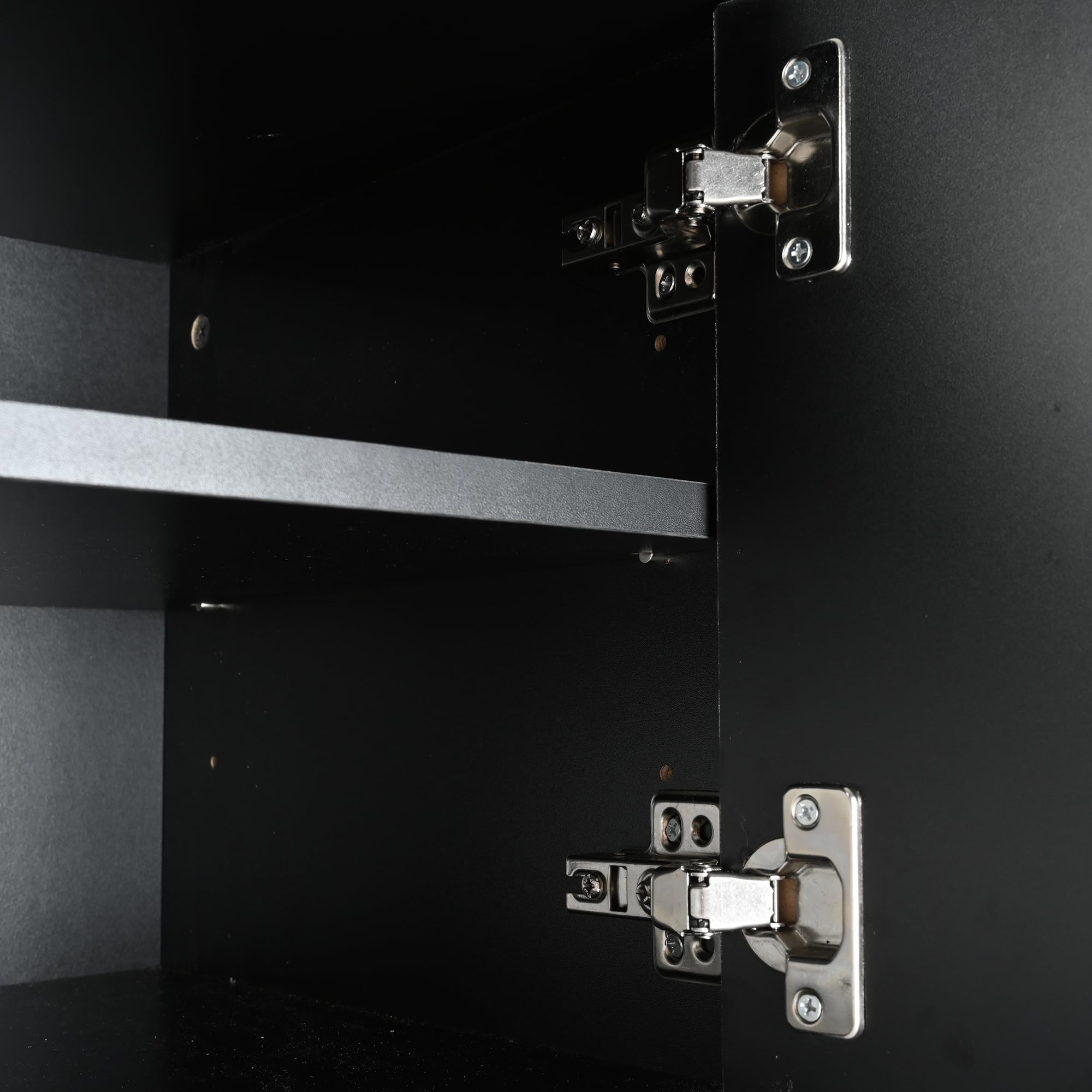 Armadio TV porte con design a scanalatura verticale mobile TV gambe di tavolino dorato tavola bassa per soggiorno camera da letto mobiles base tavolo lowboard TV credenza nera