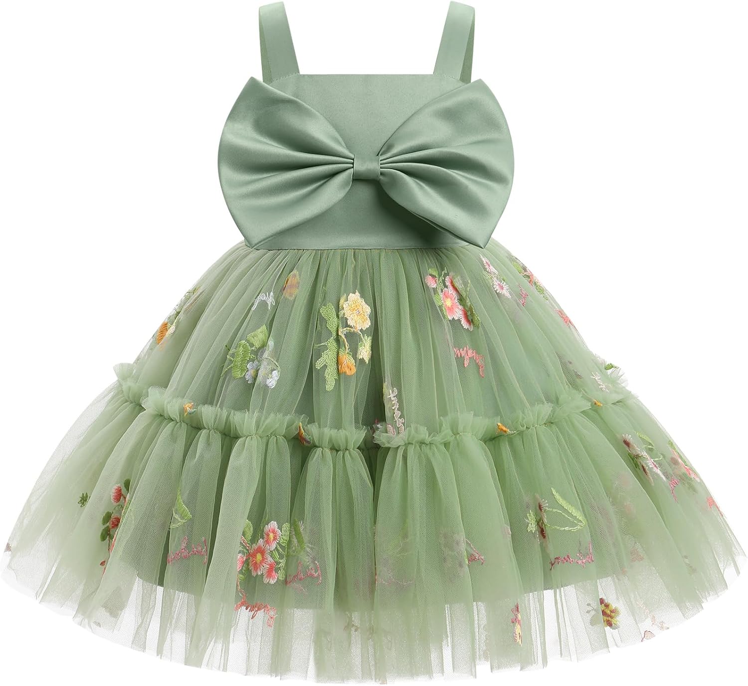 ODASDO 幼児 キッズ 赤ちゃん 女の子 蝶結び スパゲッティストラップ チュチュチュ チュール プリンセス 誕生日パーティー