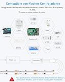 ALITOVE Tira de luces LED COB RGB direccionable IC WS2811 de 12V, tira de luces LED programable de 16.4 pies con 3600 LEDs, tira de luz de píxeles LED flexible digital en forma de cuerda para