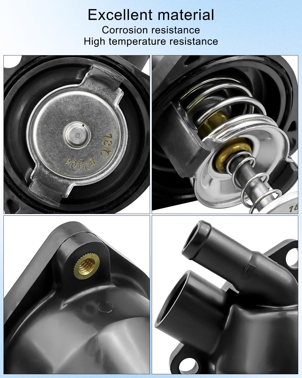 Engine Coolant Thermostat Housing Assembly Fit for Honda Civic CR-V Acura RSX 2002-2006, Replace 19320-PNA-003 19301-PNA-003
